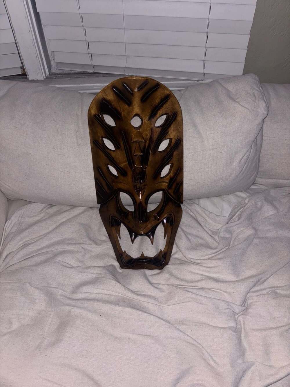 Hand Carved Wood Filipino Bakunawa Tribal Dragon Mask